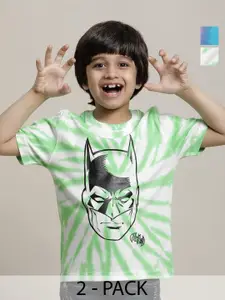 Kids Ville Boys Pack Of 2 DC Comics Printed Pure Cotton T-shirt