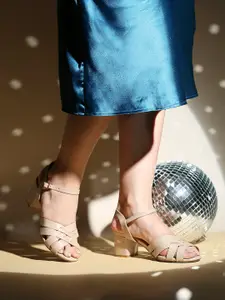 Inc 5 Textured Block Peep Toes with Laser Cuts Heels