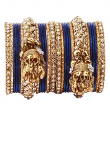 leshya  Set Of 26 Brass-Plated Stone Studded Bangles
