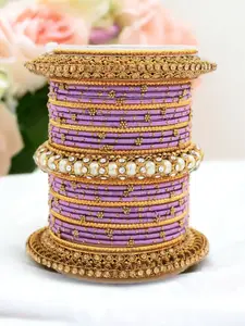 leshya  Set Of 31 Brass-Plated Stone Studded Bangles
