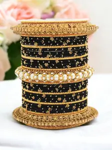 leshya  Set Of 31 Brass Plated Stone Studded Bangles