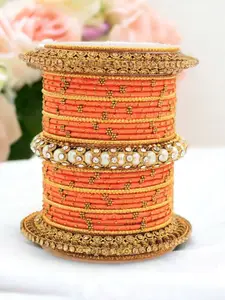 leshya Set Of 31 Brass-Plated Stone-Studded Bangles
