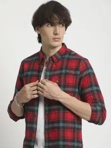 THE BEAR HOUSE Men Slim Fit Tartan Checks Opaque Checked Casual Shirt