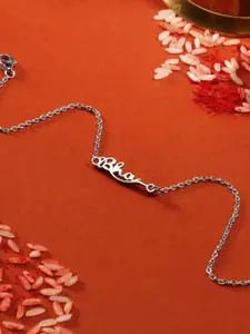 Zavya 925 Sterling Silver Rhodium-Plated Link Rakhi Bracelet