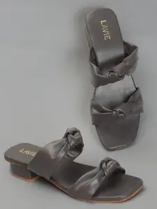 Lavie Block Square Toe Knot Detail Block Heels