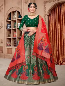 KALINI Semi-Stitched Lehenga & Unstitched Blouse With Dupatta