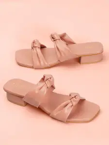 Lavie Block Square Toe Knot Detail Block Heels