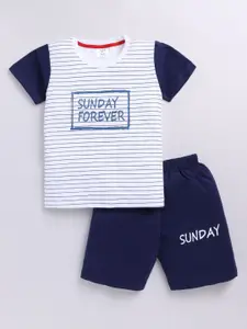 Todd N Teen Boys Printed Pure Cotton T-shirt With Shorts