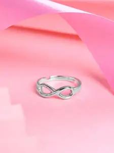 Clara 925 Sterling Silver Platinum Plated Eve Infinity Finger Ring