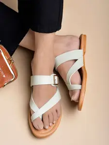 Shoetopia Women One Toe Flats with Buckles