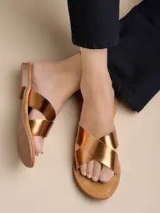 Shoetopia Women Colourblocked Ethnic Open Toe Flats