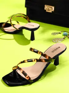 Rocia Printed Open Toe Kitten Heels