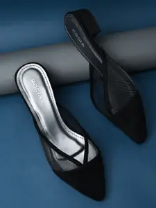 Rocia Pointed Toe Block Peep Toes Heels