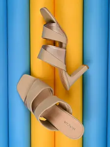 Rocia Colourblocked Square Toe High Block Heels