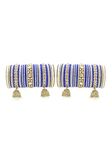 leshya Set Of 78 Brass-Plated Kundan Studded Bangles