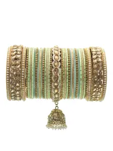 leshya Set Of 70 Brass-Plating Stone-Studded Bangles