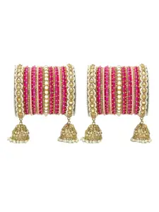 leshya Set Of 50 Brass-Plating AD-Studded Jhumki   Bangles