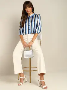 Fashfun Women Vertical Stripes Casual Shirt