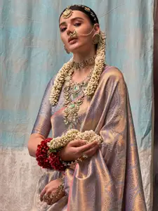 Saree mall Ethnic Motifs Woven Design Zari Kanjeevaram Sarees