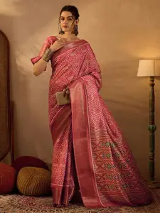 Saree mall Batik Zari Bagru Sarees
