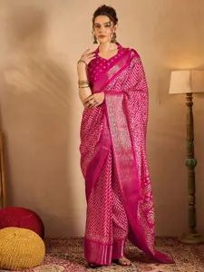 Saree mall Printed Zari Bagru Sarees