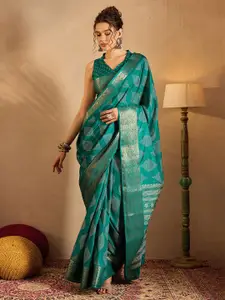 Saree mall Bagh Printed Zari Bagru Sarees
