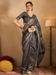 Saree Mall Ethnic Motifs Zari Bagru Saree