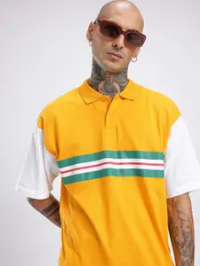 Kook N Keech Striped Polo Collar Oversized T-shirt