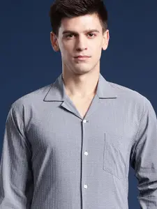 Hancock Men Self Design Pure Cotton Relaxed Fit Formal Shirt