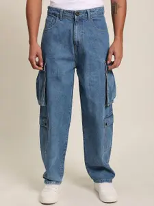 Bene Kleed Men Non Stretchable Pure Cotton Clean Look Mid Rise Baggy Fit Cargo Jeans