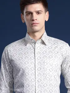 Hancock Men Printed Slim Fit Party Shirt