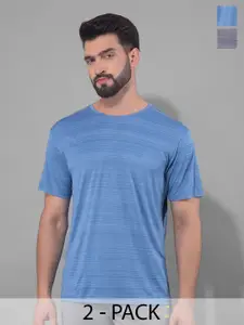 Force NXT Men Microfiber Anti Viral Anti Odour Cool Round Neck Pack Of 2 Sports Printed T-Shirt