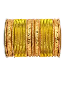 leshya Set Of 28 Brass-Plating Stone-Studded Bangles