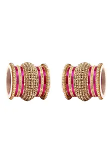 leshya Set Of 46 Brass-Plated Stone-Studded Bangles