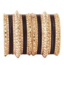 leshya Set Of 26 Brass-Plating Kundan Stone-Studded Bangles