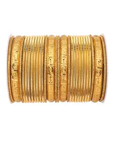 leshya Set Of 28 Brass Plated Bangles