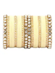 leshya Set of 34 Brass-Plating Stone-Studded Bangles