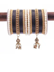 leshya Set of 34 Brass Plated Stone Studded Bangles