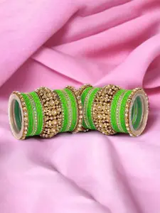 leshya Set of 50 Brass Plating Stone Studded Bangles