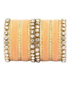 leshya Set of 34 Brass-Plated Stone-Studded Bangles