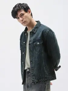 Urbano Fashion Men's Regular Fit Washed Full Sleeve Denim Jacket