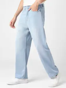 Urbano Fashion Men's Ice Blue Loose Baggy Fit Washed Jeans Non-Stretchable