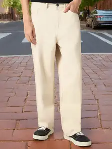 Urbano Fashion Men's  Loose Baggy Fit Non-Stretchable Washed Jeans