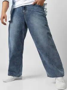 Urbano Plus Men's Loose Baggy Fit Non-Stretchable Washed Jeans