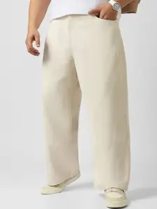 Urbano Plus Men's Off Loose Baggy Fit Washed Jeans Non-Stretchable