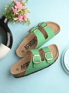 AfroJack Women Open Toe Flats with Buckles