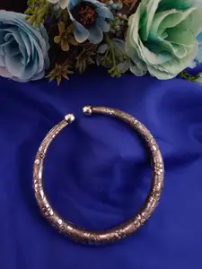 Sanjog Silver-Plated Engraved Tribal Design Adjustable Oxidised Single Kada Anklet