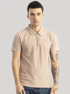 Snitch Men Polo Collar Pockets Slim Fit T-shirt