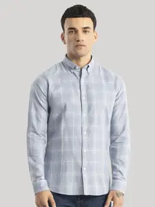 Snitch Men Classic Slim Fit Opaque Checked Casual Shirt