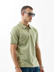 Snitch Men Polo Collar Pockets Slim Fit T-shirt
